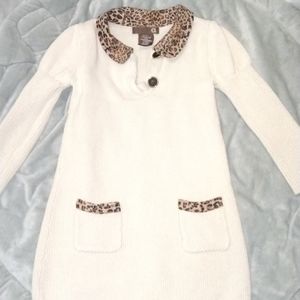 Girls tan w leopard print dress